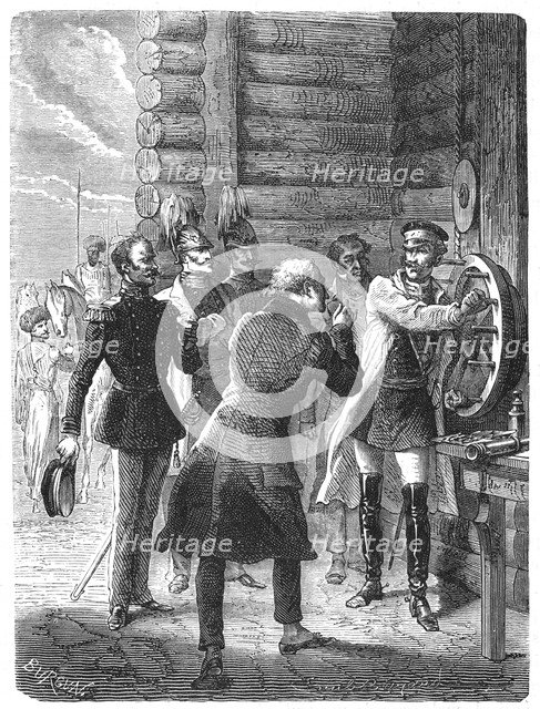 First Chappe telegraph message from St Petersburg, early 19th century, (c1870). Artist: Unknown