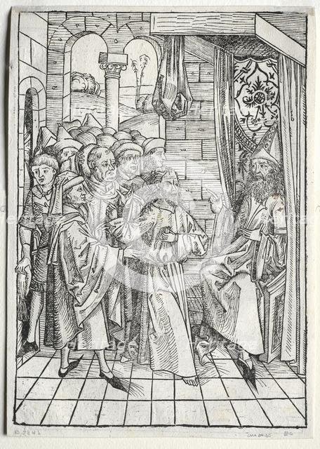 Der Schatzbehalter: Christ before Caiaphas (verso), 1491. Creator: Michael Wolgemut (German, 1434-1519).