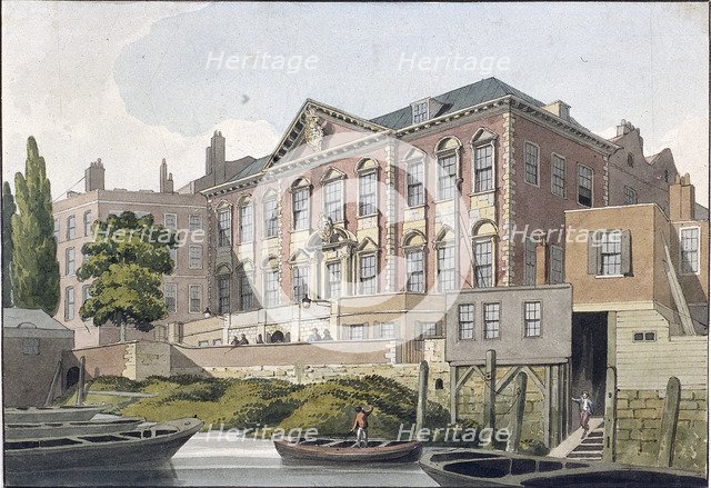 Fishmongers' Hall from the River Thames, London, c1810. Artist: George Shepherd