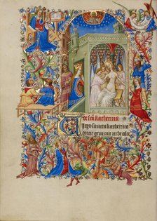 Saint Catherine Tended by Angels; Book of Hours, about 1420. Creator: Spitz Master.