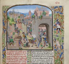 Pillage the city of Grammont, ca 1470-1475. Creator: Liédet, Loyset (1420-1479).