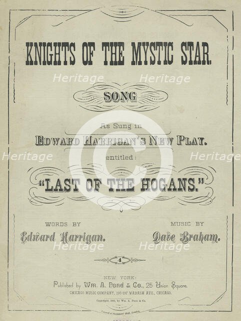 Knights of the mystic star, 1891. Creator: Unknown.