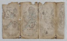 Iconographic Drawing of Tantric Enlightened Beings (verso), c. 1500. Creator: Unknown.