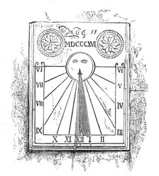 George Stephenson, Father of Railways: dial over the door of Stephenson's cottage..., 1881. Creator: Unknown.