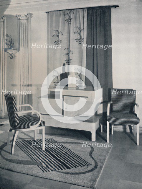 'Corner of a room designed by Hayes Marshall for Fortnum & Mason Ltd., London', 1936. Artist: Unknown.