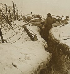 Trenches in the snow, Alsace, eastern France, c1914-c1918. Artist: Unknown.