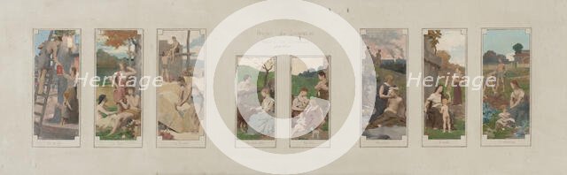 Sketch for the salle des fêtes in the town hall at Courbevoie..., 1884. Creator: Alexandre Seon.