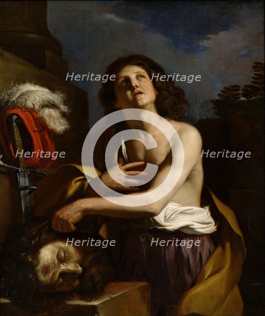 David with the Head of Goliath, c. 1650. Artist: Guercino (1591-1666)