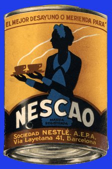 Advertising for Nescao, product of Nestle Company. Around 1930.