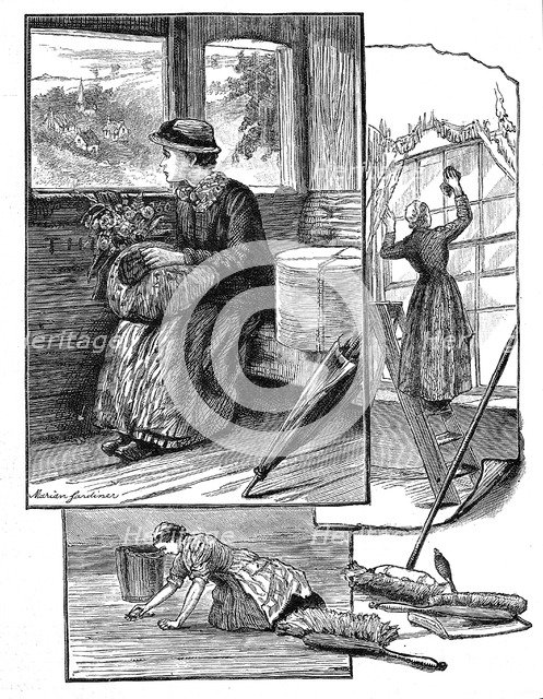 Girl on her way to starting work in domestic service, 1884. Artist: Marian Gardiner