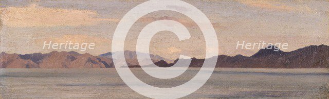 'Coast of Asia Minor seen from Rhodes', 1867. Artist: Frederic Leighton.