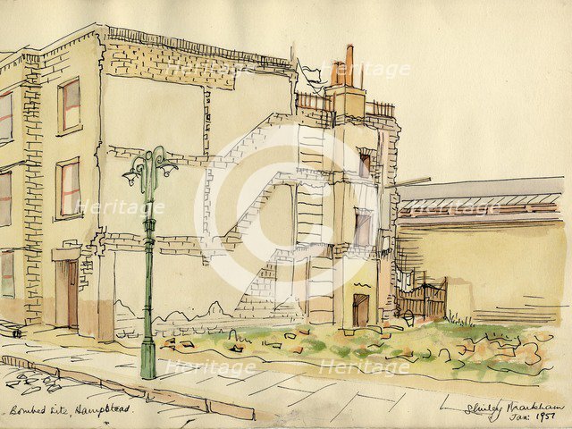 'Bombed site, Hampstead', 1951.  Creator: Shirley Markham.