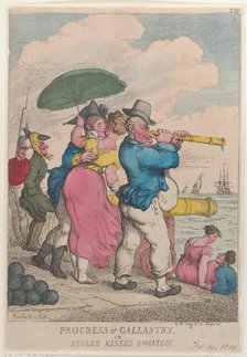 Progress of Gallantry or Stolen Kisses Sweetest, February 14, 1814., February 14, 1814. Creator: Thomas Rowlandson.