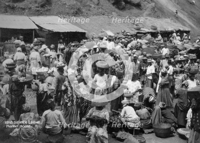 Market scene, Sierra Leone, 20th century. Artist: Unknown