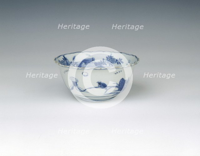 Kraak blue and white bowl with birds and flowers, Ming dynasty, China, 1560-1580. Artist: Unknown