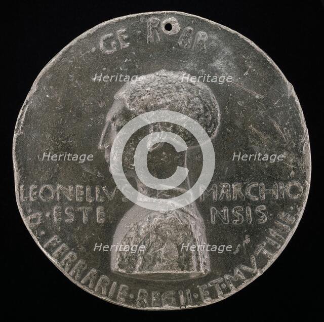 Leonello d'Este, 1407-1450, Marquess of Ferrara 1441 [obverse], 1444. Creator: Pisanello.