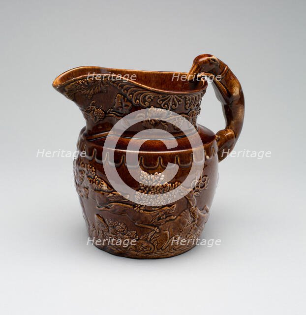 Hound-Handled Pitcher, c. 1850. Creator: Unknown.