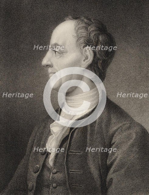 Portrait of the mathematican Leonhard Euler (1707-1783), 1850. Creator: Holl, Benjamin (1808-1884).