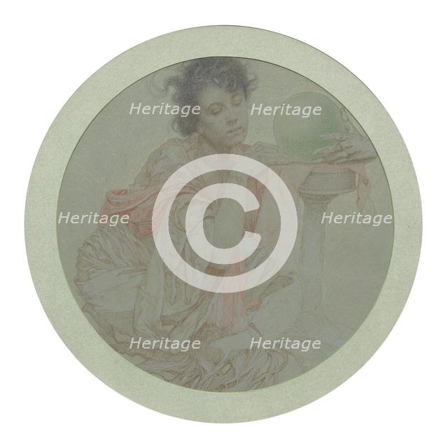 Fortune Teller with Crystal Ball. Creator: Mucha, Alfons Marie (1860-1939).