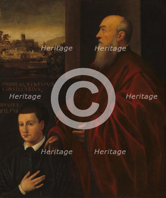 Andrea Renier and His Son Daniele, c. 1560/1566. Creator: Unknown.