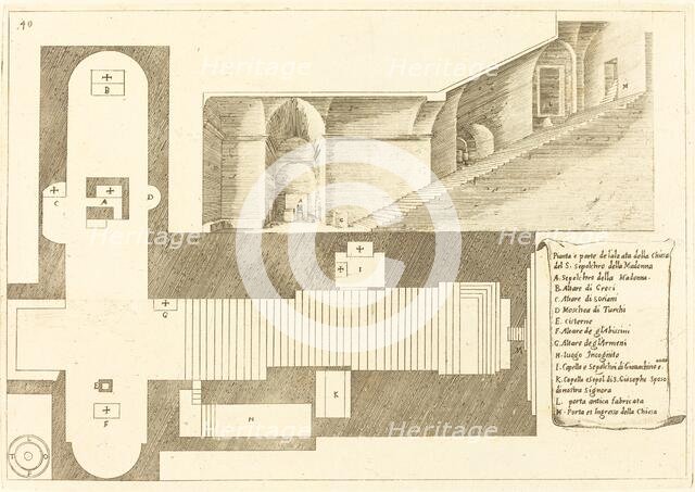 Plan and Part of the Elevation of the Church of the Holy Sepulchre of the Madonna, 1619. Creator: Jacques Callot.