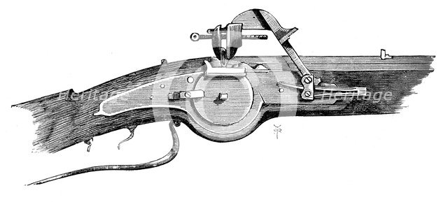 Wheel lock mechanism, from the Tower of London, c17th century, (c1880). Artist: Unknown