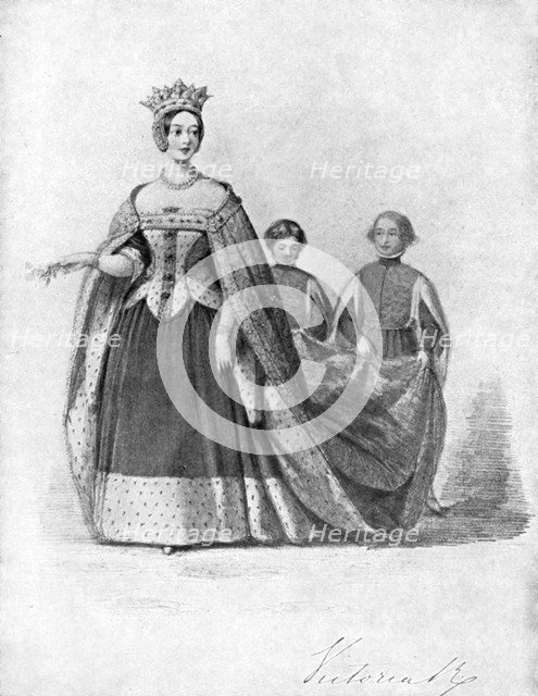 Queen Victoria as Queen Philippa at the Plantagenet Ball, Buckingham Palace, c1840s, (1901). Artist: Unknown
