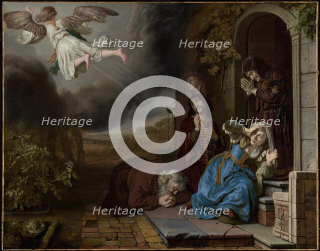 The Angel Taking Leave of Tobit and His Family, 1649. Creator: Jan Victors.