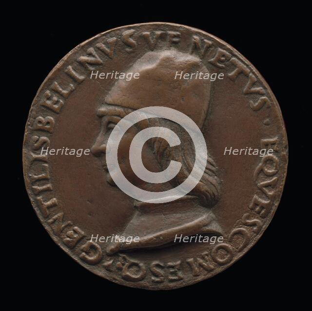 Gentile Bellini, 1429-1507, Venetian Painter [obverse], c. 1500. Creator: Vittore Gambello.