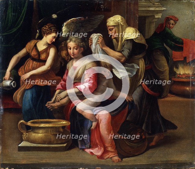 'The Child's Bath', 16th century.  Artist: Parmigianino    