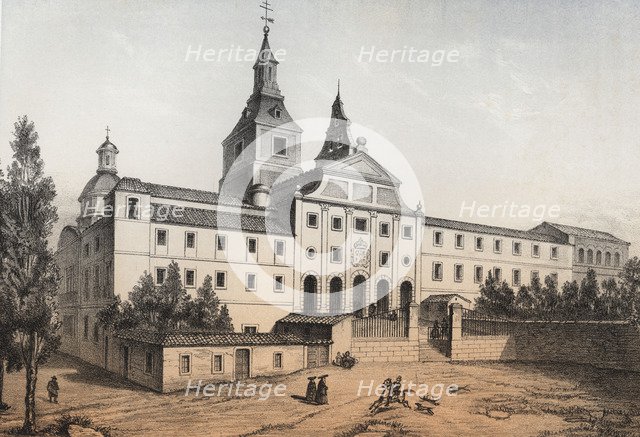 Old Convent and Church of the Augustinian Recollects, built in 1592, engraving 1870.