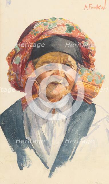 Head of an old woman, 1905-1925. Creator: Anton Frolka.