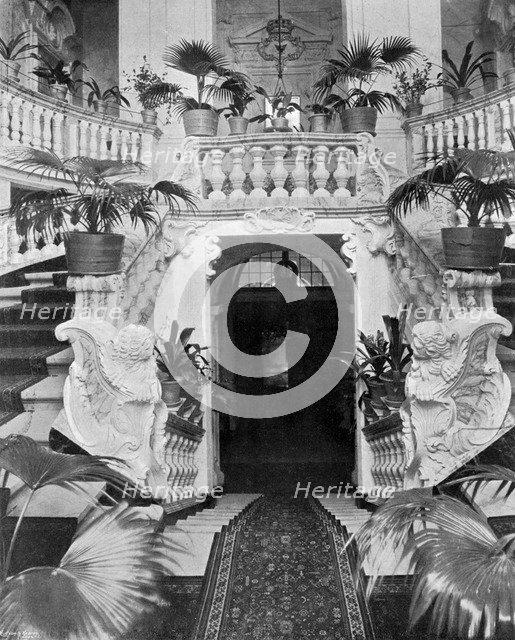 The staircase of Admiralty House, Malta, 1896. Artist: Ellis