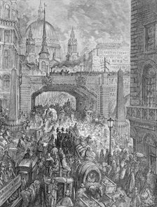 'Ludgate Hill-A Block in the Street', 1872.  Artist: Quesnel
