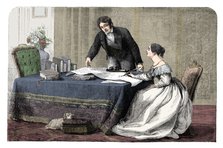 Lord Melbourne (1779-1848) instructing a young Queen Victoria 1819-1901), 1837 (c1895). Artist: Unknown.
