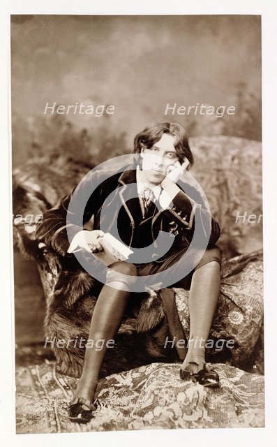 Oscar Wilde, Irish born wit and playwright, 1882. Artist: Unknown