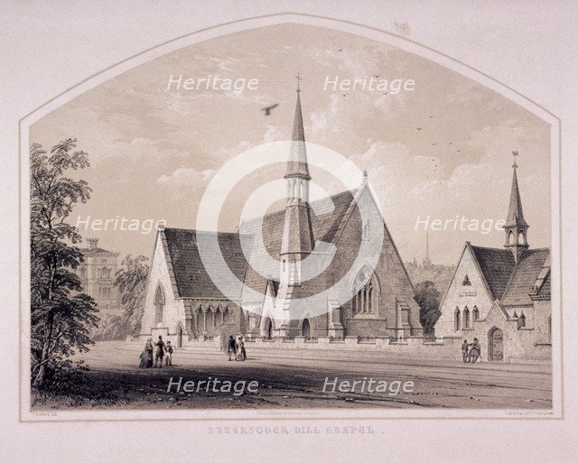 Haverstock Hill Chapel, Hampstead, London, c1850. Artist: F Bedford