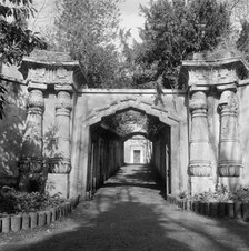 Entrance to Egyptian Avenue in the West Cemetery, Highgate Cemetery, Hampstead, London, 1993. Artist: John Gay.