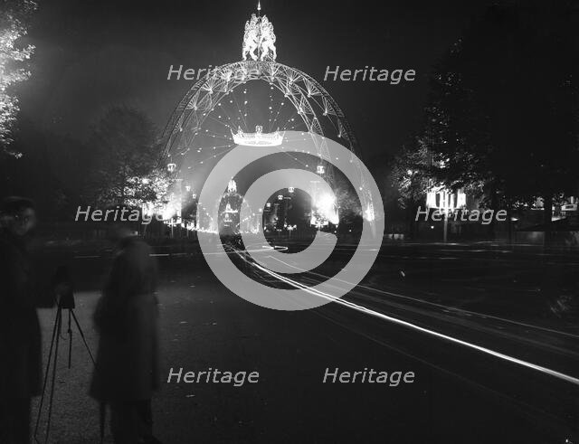 The evening before the Coronation of Elizabeth II, the Mall, London, 1st June 1953. Creator: Arthur Charles Kirby Ware.