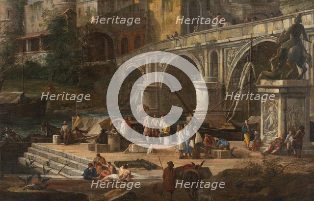 View of a river port, Between 1690 and 1699. Creator: Carlevaris, Luca (1663-1730).