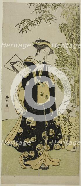 The Actor Segawa Kikunojo III as Otora in the Play Ume-goyomi Akebono Soga..., c. 1780. Creator: Katsukawa Shunko.