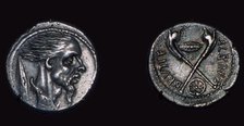 Late republican Roman coin showing the head of a Gaul, 1st century. Artist: Unknown