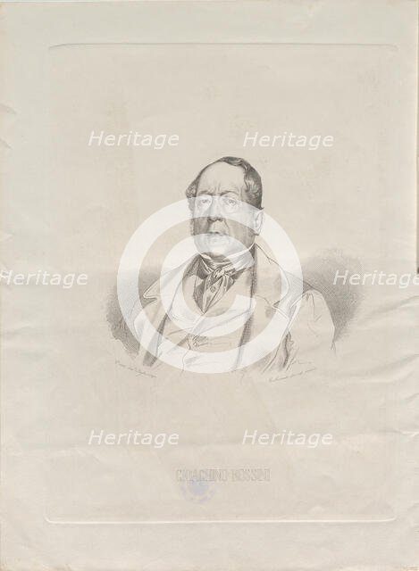 Portrait of the composer Gioachino Antonio Rossini (1792-1868), 1852. Creator: Luzzati, Giacomo (active ca 1850).