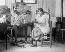 Suzanne Valadon in her studio, 1919. Creator: Unknown photographer.