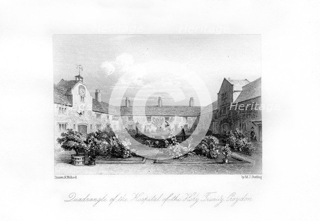 Hospital of the Holy Trinity, Croydon, 1840.Artist: MJ Starling