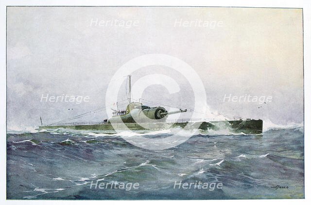 French submarine 'Surcouf', 20th century. Artist: Albert Sebille