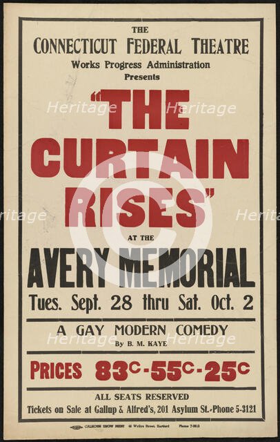 The Curtain Rises, Hartford, CT, 1937. Creator: Unknown.