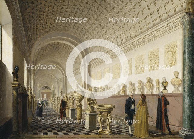 The Inner Gallery of the Royal Museum at the Royal Palace, Stockholm, 1796. Creator: Per Hillestrom.
