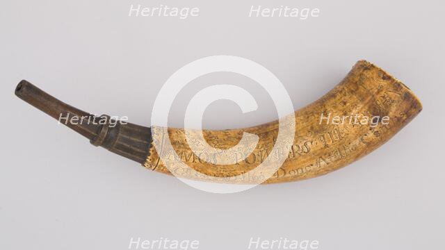 Powder Horn, American, Fort Ticonderoga, New York, dated 1760. Creator: Unknown.