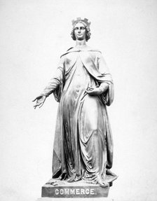Bronze statue of Commerce, located on the south parapet of Holborn Viaduct, London, 1869. Artist: Henry Dixon